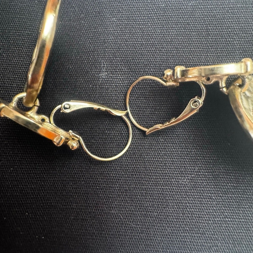 Chanel Women's 22P Free Spirit CC Logo Gold Tone Coin Dangle Drop Hoop Earrings - Picture 6 of 14